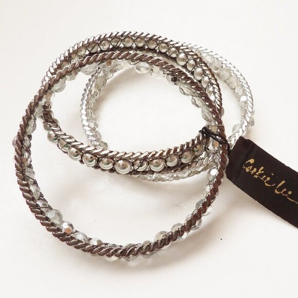 Cookie Lee Set of 3 Stackable Bangle Bracelets NWT Size M/L - Picture 6 of 9